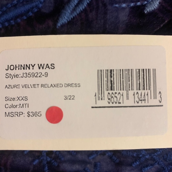 Johnny Was Burnout Azure Velvet Dress - Picture 4 of 5